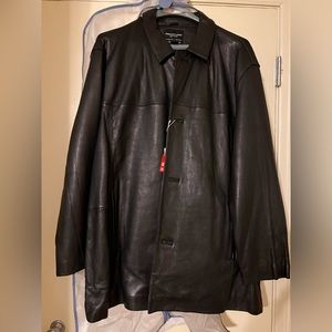 NWT!! Leather lined jacket Bought at Men’s Warehouse. Size 3XL and never worn.